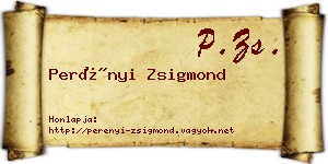 Perényi Zsigmond névjegykártya